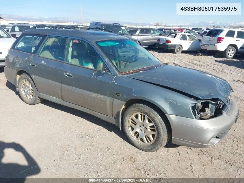 2001 Subaru Outback H6-3.0 VIN: 4S3BH806017635975 Lot: 41498437