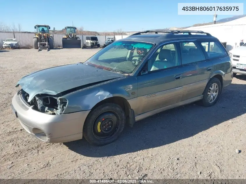2001 Subaru Outback H6-3.0 VIN: 4S3BH806017635975 Lot: 41498437