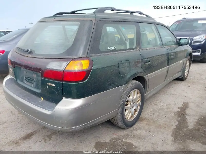 2001 Subaru Outback H6-3.0 VIN: 4S3BH806117653496 Lot: 41910142