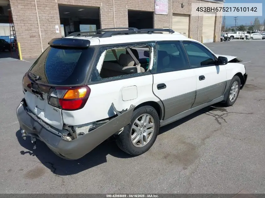 2001 Subaru Outback VIN: 4S3BH675217610142 Lot: 42065089