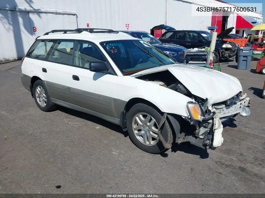 2001 Subaru Outback VIN: 4S3BH675717600531 Lot: 42100768