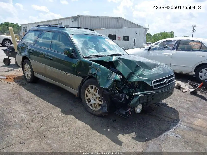 2001 Subaru Outback H6-3.0 VIN: 4S3BH806017650413 Lot: 42172039