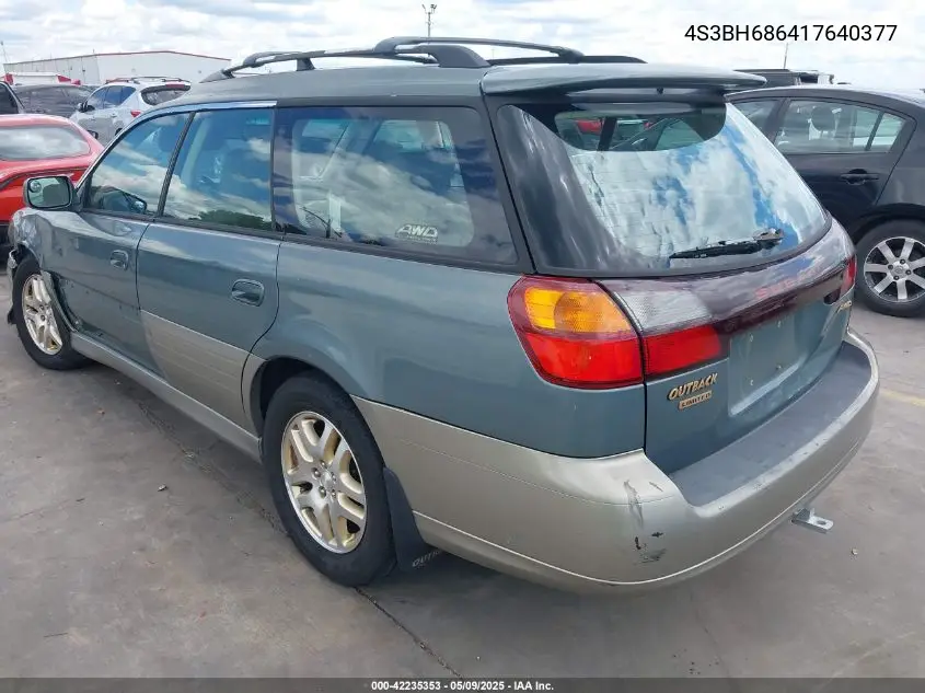 2001 Subaru Outback Limited VIN: 4S3BH686417640377 Lot: 42235353