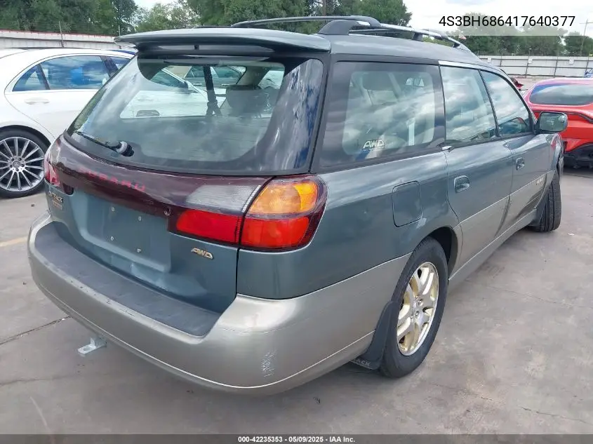 2001 Subaru Outback Limited VIN: 4S3BH686417640377 Lot: 42235353
