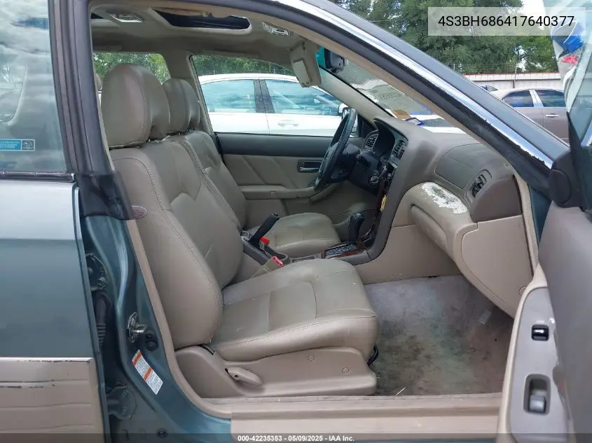 2001 Subaru Outback Limited VIN: 4S3BH686417640377 Lot: 42235353