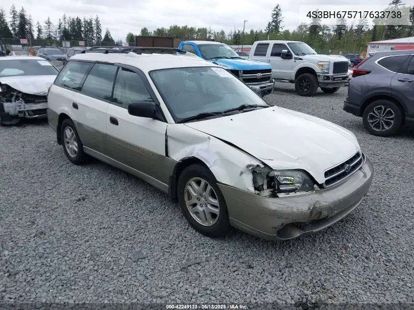 2001 Subaru Outback VIN: 4S3BH675717633738 Lot: 42249133