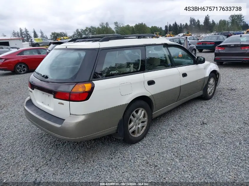 2001 Subaru Outback VIN: 4S3BH675717633738 Lot: 42249133