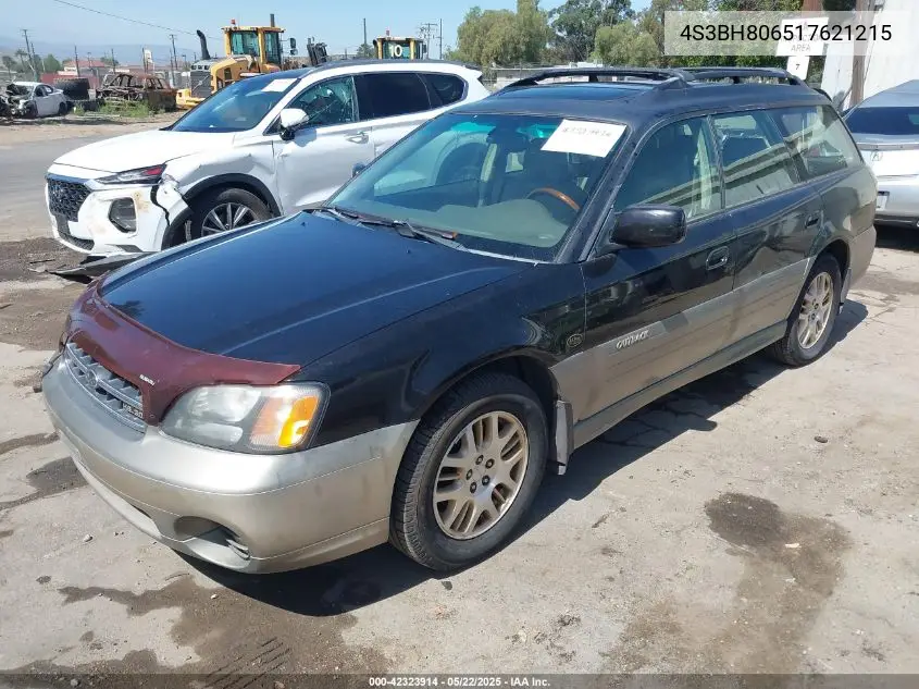 2001 Subaru Outback H6-3.0 VIN: 4S3BH806517621215 Lot: 42323914