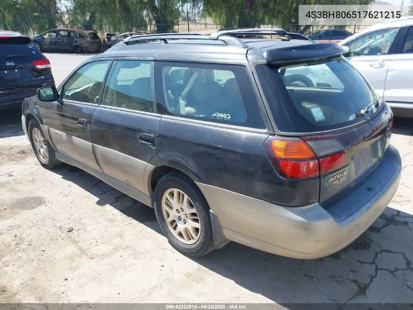 2001 Subaru Outback H6-3.0 VIN: 4S3BH806517621215 Lot: 42323914