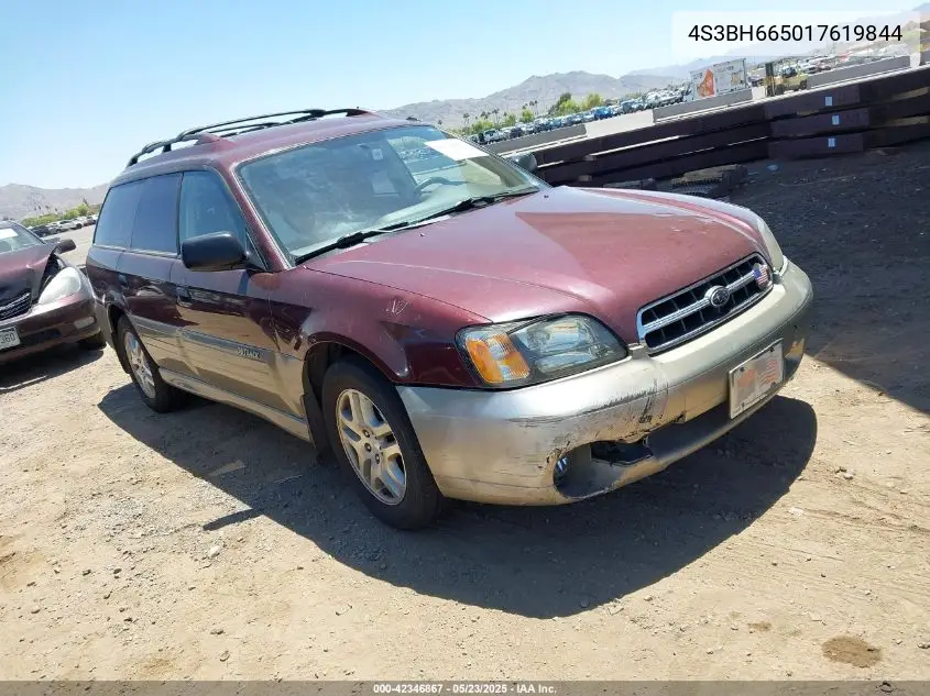 2001 Subaru Outback VIN: 4S3BH665017619844 Lot: 42346867