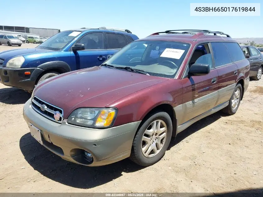 2001 Subaru Outback VIN: 4S3BH665017619844 Lot: 42346867