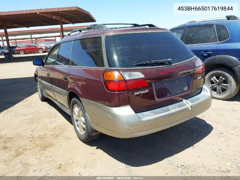 2001 Subaru Outback VIN: 4S3BH665017619844 Lot: 42346867