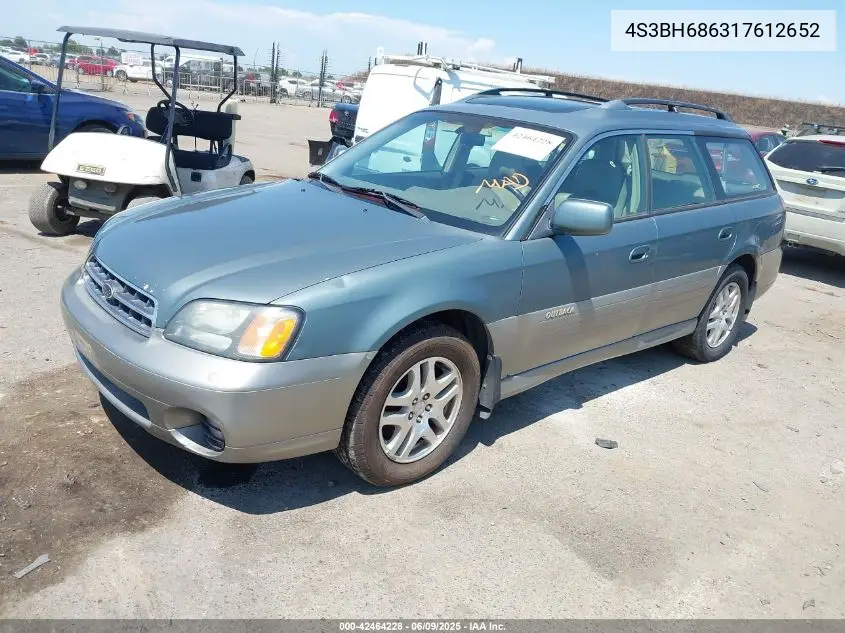 2001 Subaru Outback Limited VIN: 4S3BH686317612652 Lot: 42464228