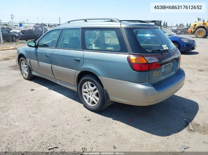 2001 Subaru Outback Limited VIN: 4S3BH686317612652 Lot: 42464228