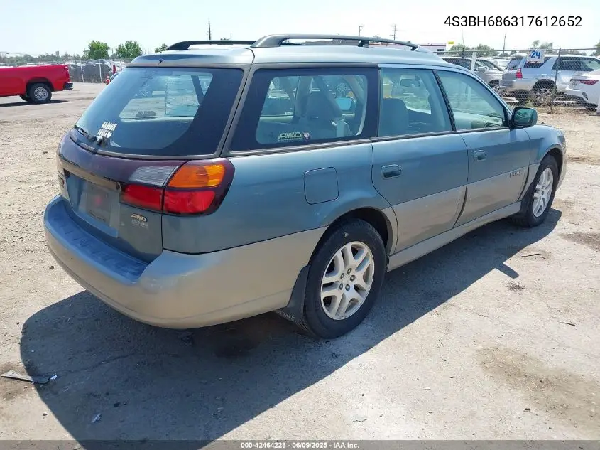2001 Subaru Outback Limited VIN: 4S3BH686317612652 Lot: 42464228