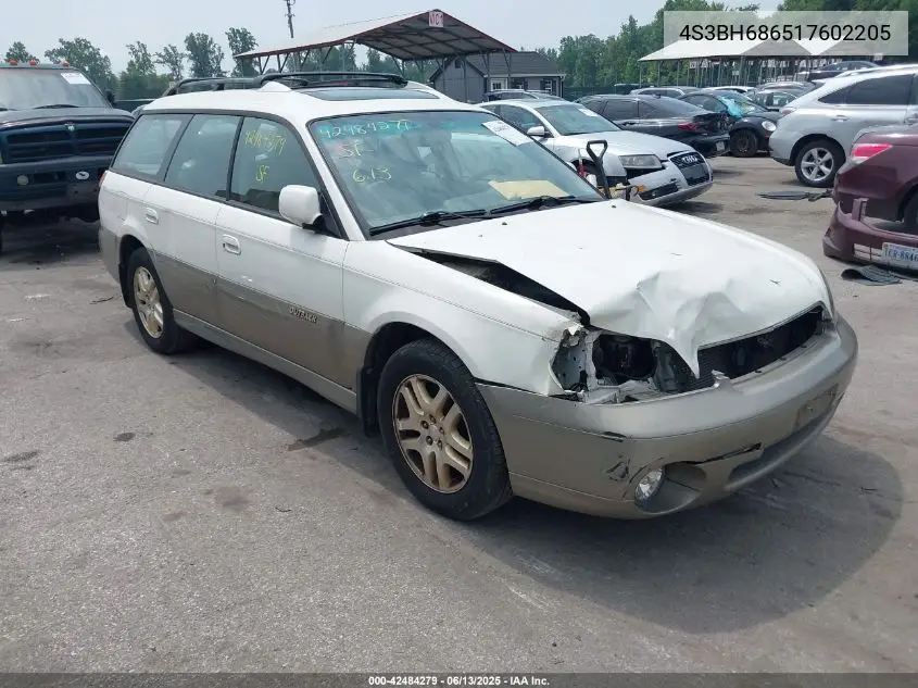2001 Subaru Outback Limited VIN: 4S3BH686517602205 Lot: 42484279