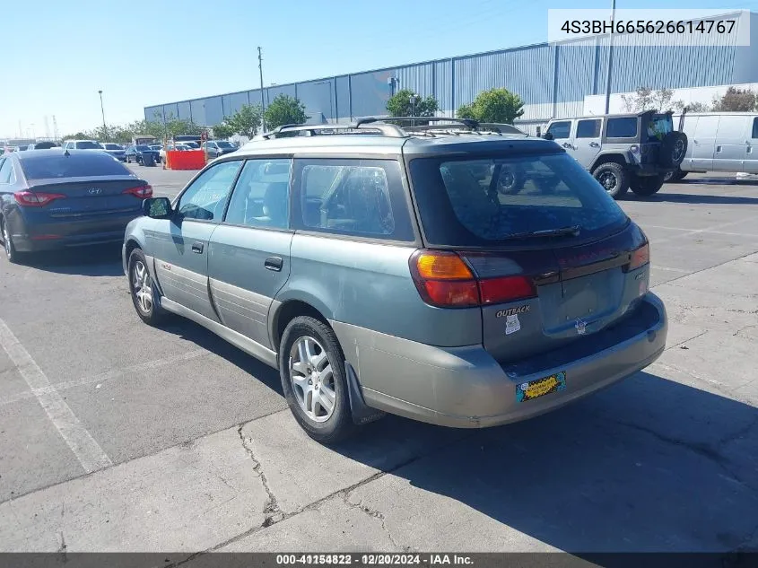 2002 Subaru Outback VIN: 4S3BH665626614767 Lot: 41154822