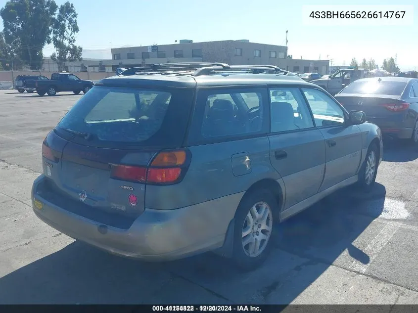 2002 Subaru Outback VIN: 4S3BH665626614767 Lot: 41154822