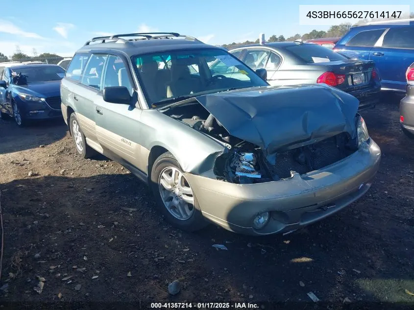 2002 Subaru Outback VIN: 4S3BH665627614147 Lot: 41357214