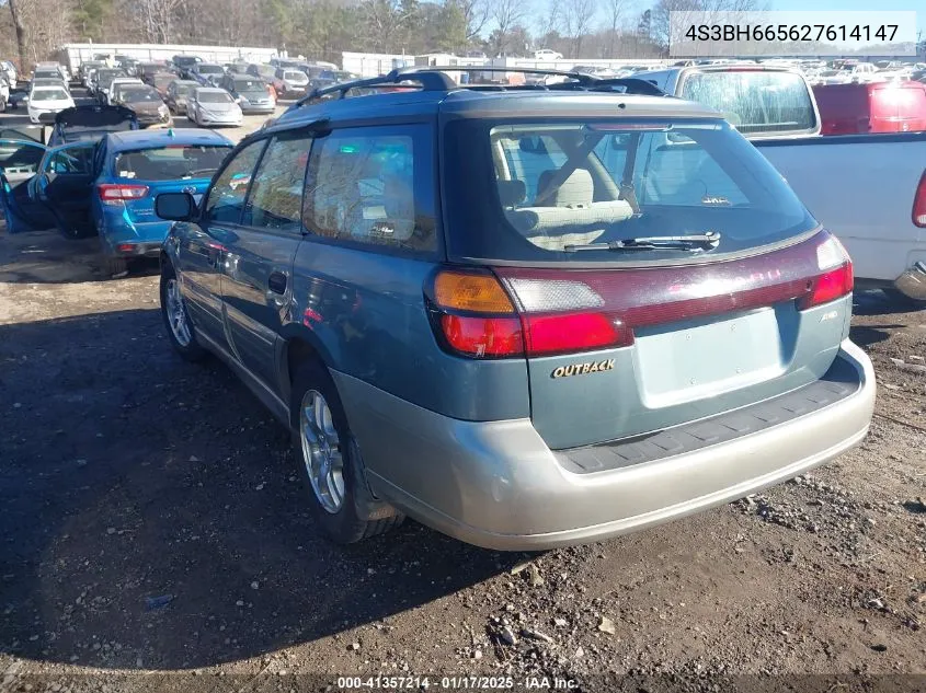 2002 Subaru Outback VIN: 4S3BH665627614147 Lot: 41357214