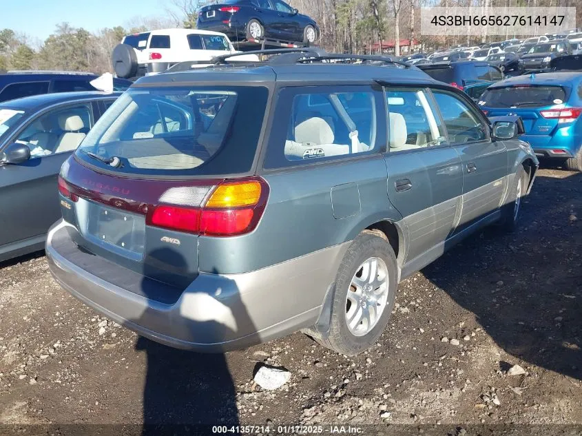 2002 Subaru Outback VIN: 4S3BH665627614147 Lot: 41357214