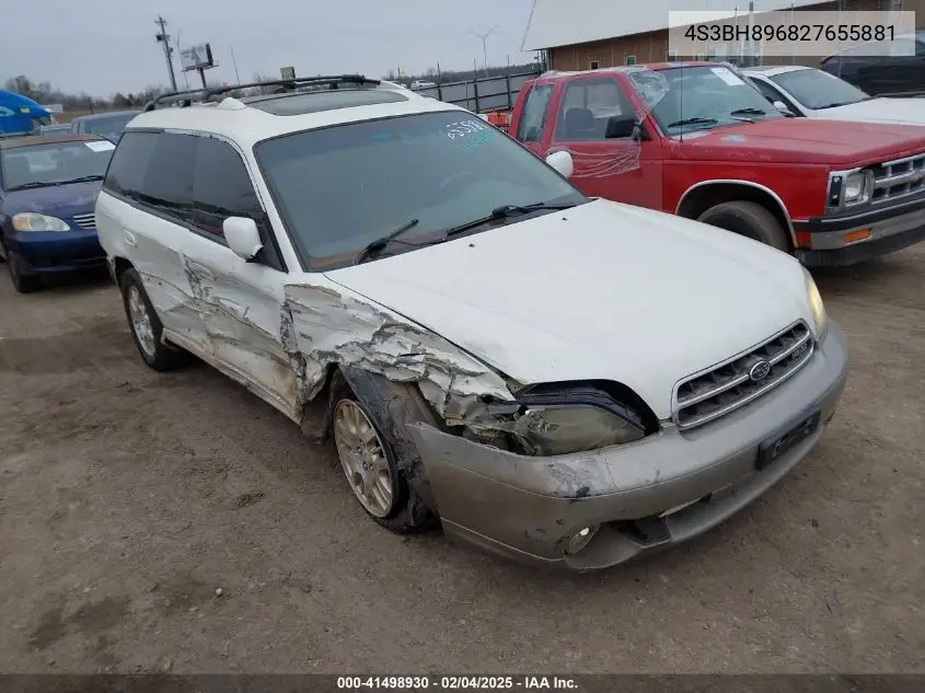 2002 Subaru Outback H6-3.0 Vdc VIN: 4S3BH896827655881 Lot: 41498930