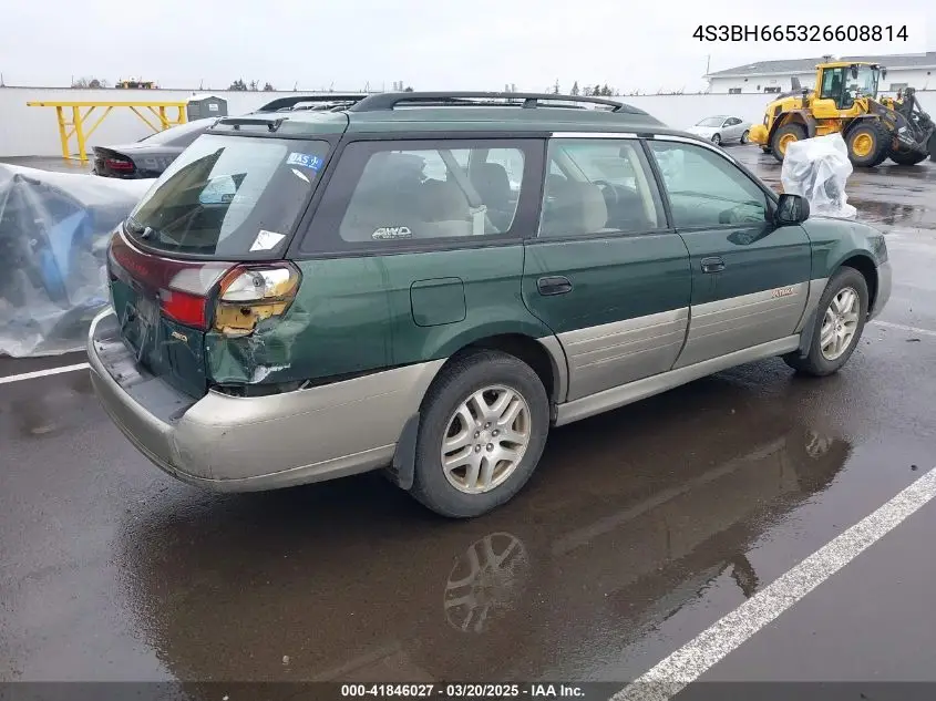 2002 Subaru Outback VIN: 4S3BH665326608814 Lot: 41846027