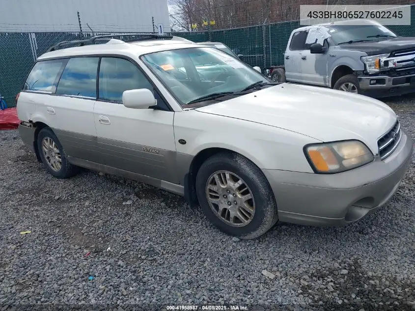 2002 Subaru Outback H6-3.0 L.l. Bean Edition VIN: 4S3BH806527602245 Lot: 41958987