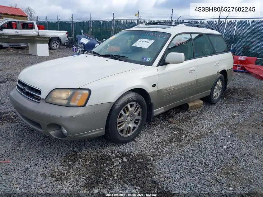 2002 Subaru Outback H6-3.0 L.l. Bean Edition VIN: 4S3BH806527602245 Lot: 41958987