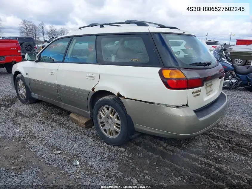 2002 Subaru Outback H6-3.0 L.l. Bean Edition VIN: 4S3BH806527602245 Lot: 41958987