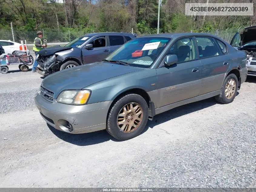2002 Subaru Outback H6-3.0/H6-3.0 Vdc VIN: 4S3BE896827200389 Lot: 41993634