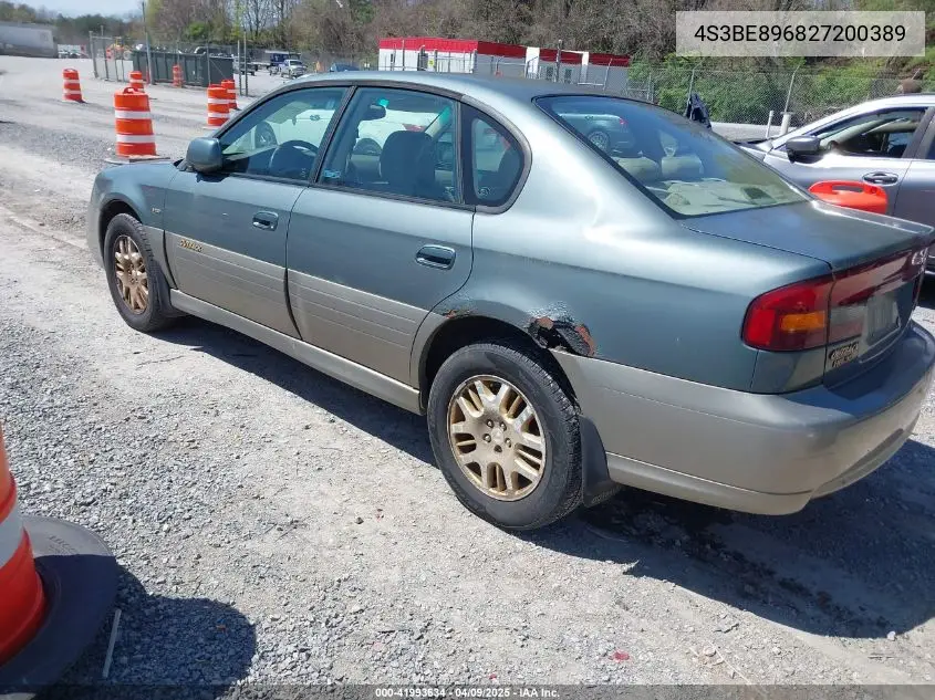 2002 Subaru Outback H6-3.0/H6-3.0 Vdc VIN: 4S3BE896827200389 Lot: 41993634