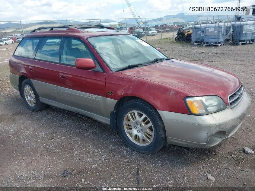 2002 Subaru Outback H6-3.0 L.l. Bean Edition VIN: 4S3BH806727664956 Lot: 42095688