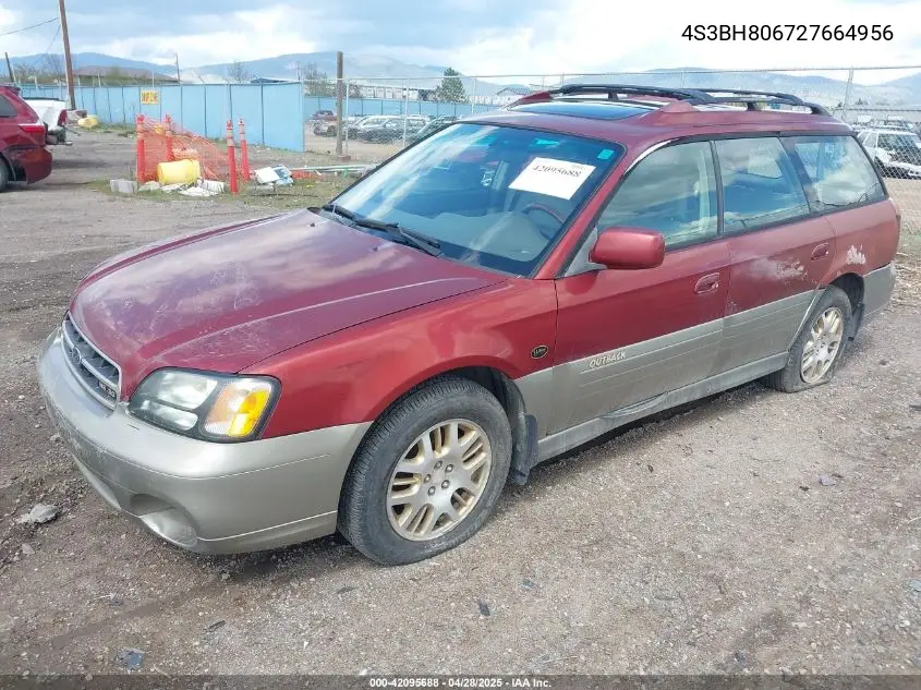 2002 Subaru Outback H6-3.0 L.l. Bean Edition VIN: 4S3BH806727664956 Lot: 42095688