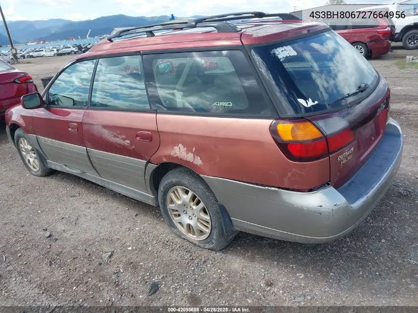 2002 Subaru Outback H6-3.0 L.l. Bean Edition VIN: 4S3BH806727664956 Lot: 42095688