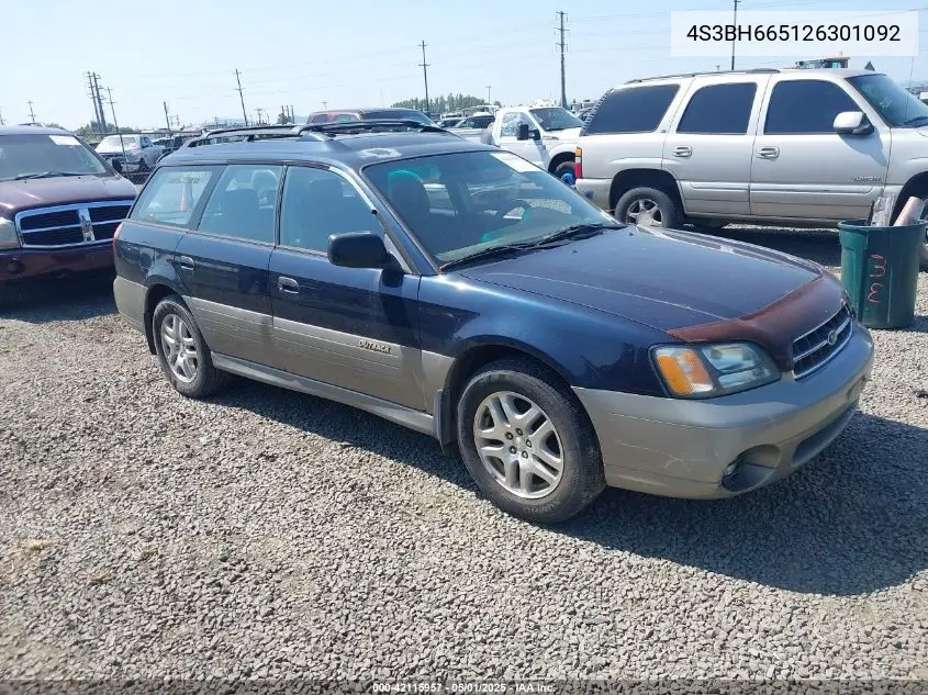 2002 Subaru Outback VIN: 4S3BH665126301092 Lot: 42115957