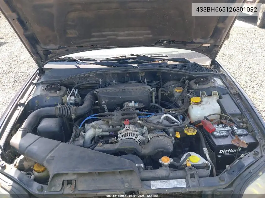 2002 Subaru Outback VIN: 4S3BH665126301092 Lot: 42115957