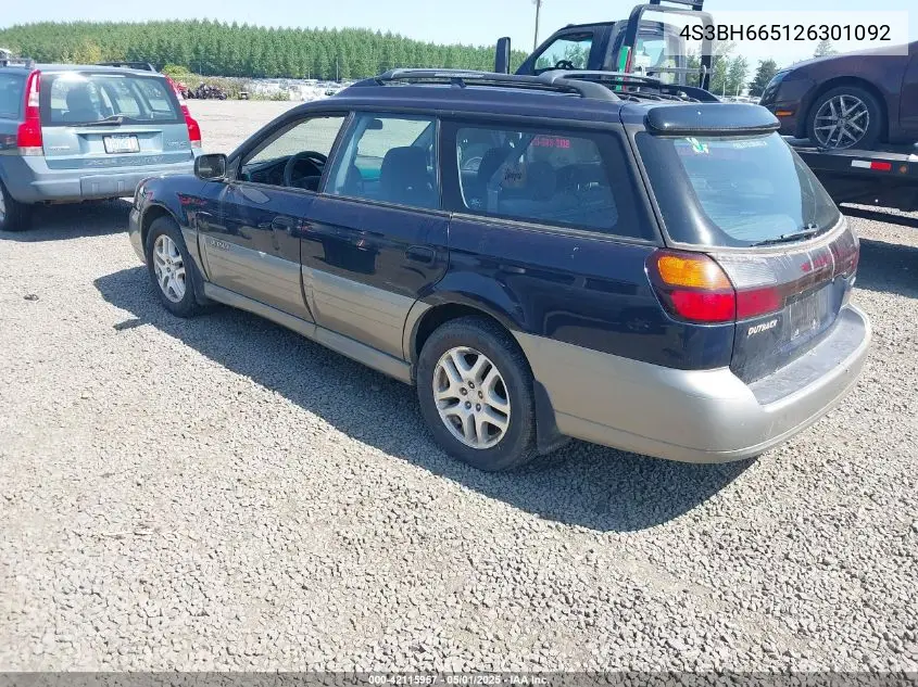 2002 Subaru Outback VIN: 4S3BH665126301092 Lot: 42115957