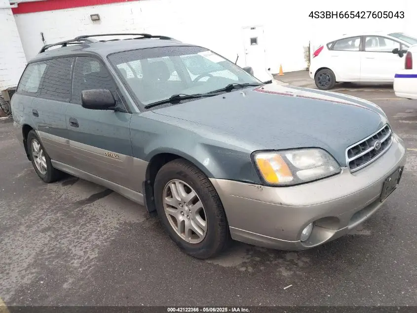 2002 Subaru Outback VIN: 4S3BH665427605043 Lot: 42122366