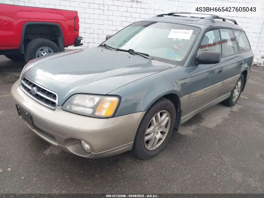 2002 Subaru Outback VIN: 4S3BH665427605043 Lot: 42122366
