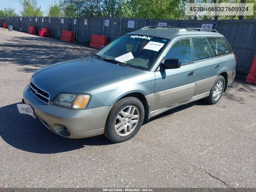 2002 Subaru Outback VIN: 4S3BH665327605924 Lot: 42175046