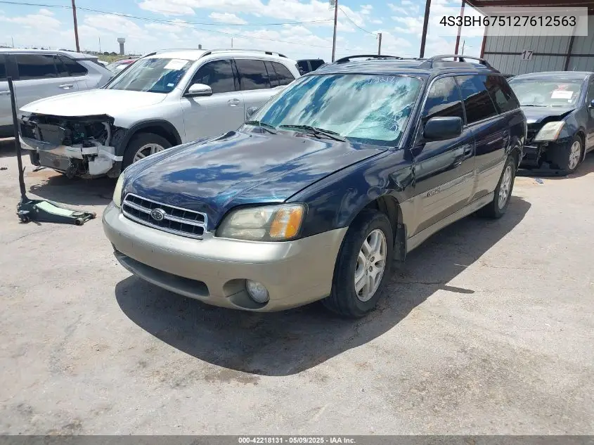 2002 Subaru Outback VIN: 4S3BH675127612563 Lot: 42218131