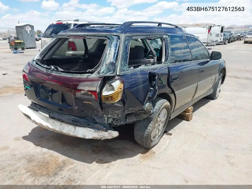 2002 Subaru Outback VIN: 4S3BH675127612563 Lot: 42218131