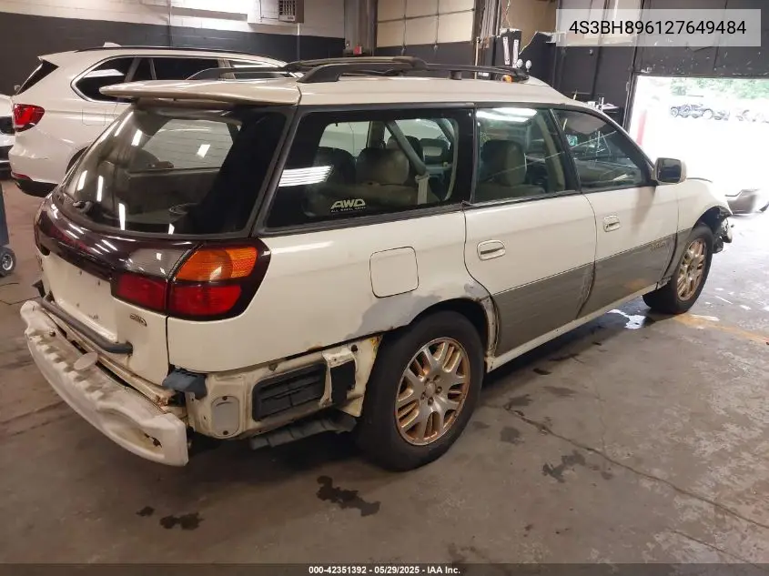 2002 Subaru Outback H6-3.0 Vdc VIN: 4S3BH896127649484 Lot: 42351392