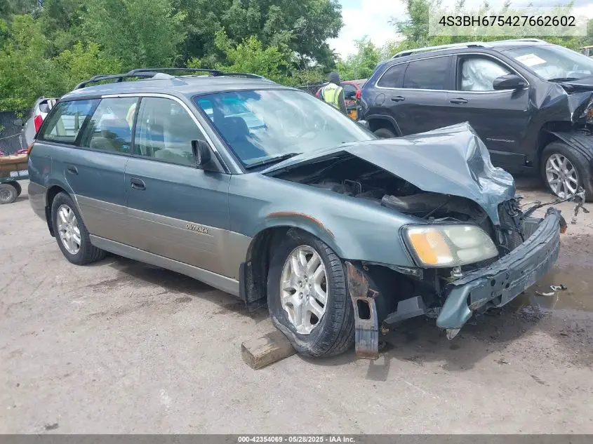2002 Subaru Outback VIN: 4S3BH675427662602 Lot: 42354069