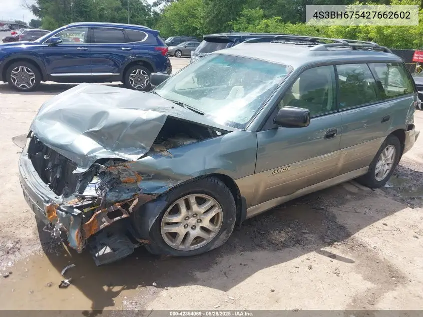 2002 Subaru Outback VIN: 4S3BH675427662602 Lot: 42354069