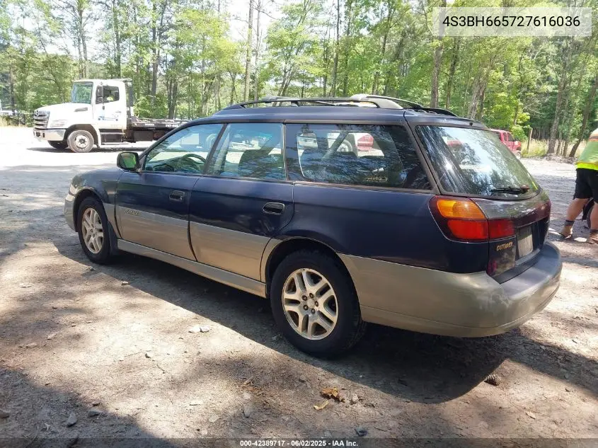 2002 Subaru Outback VIN: 4S3BH665727616036 Lot: 42389717