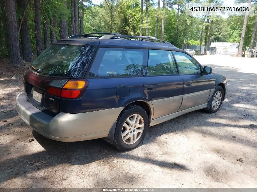 2002 Subaru Outback VIN: 4S3BH665727616036 Lot: 42389717