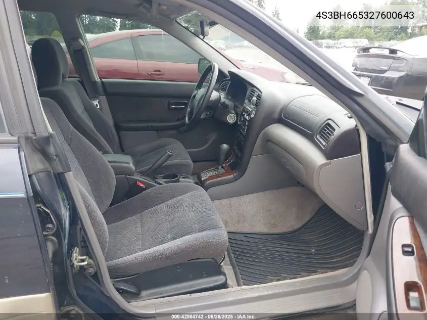 2002 Subaru Outback VIN: 4S3BH665327600643 Lot: 42564742