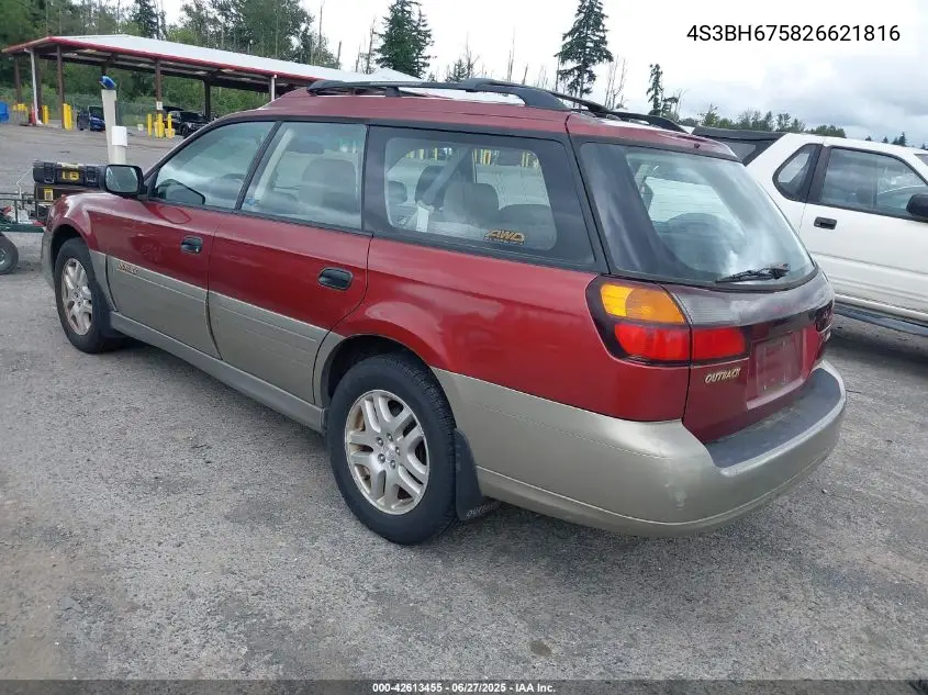 2002 Subaru Outback VIN: 4S3BH675826621816 Lot: 42613455